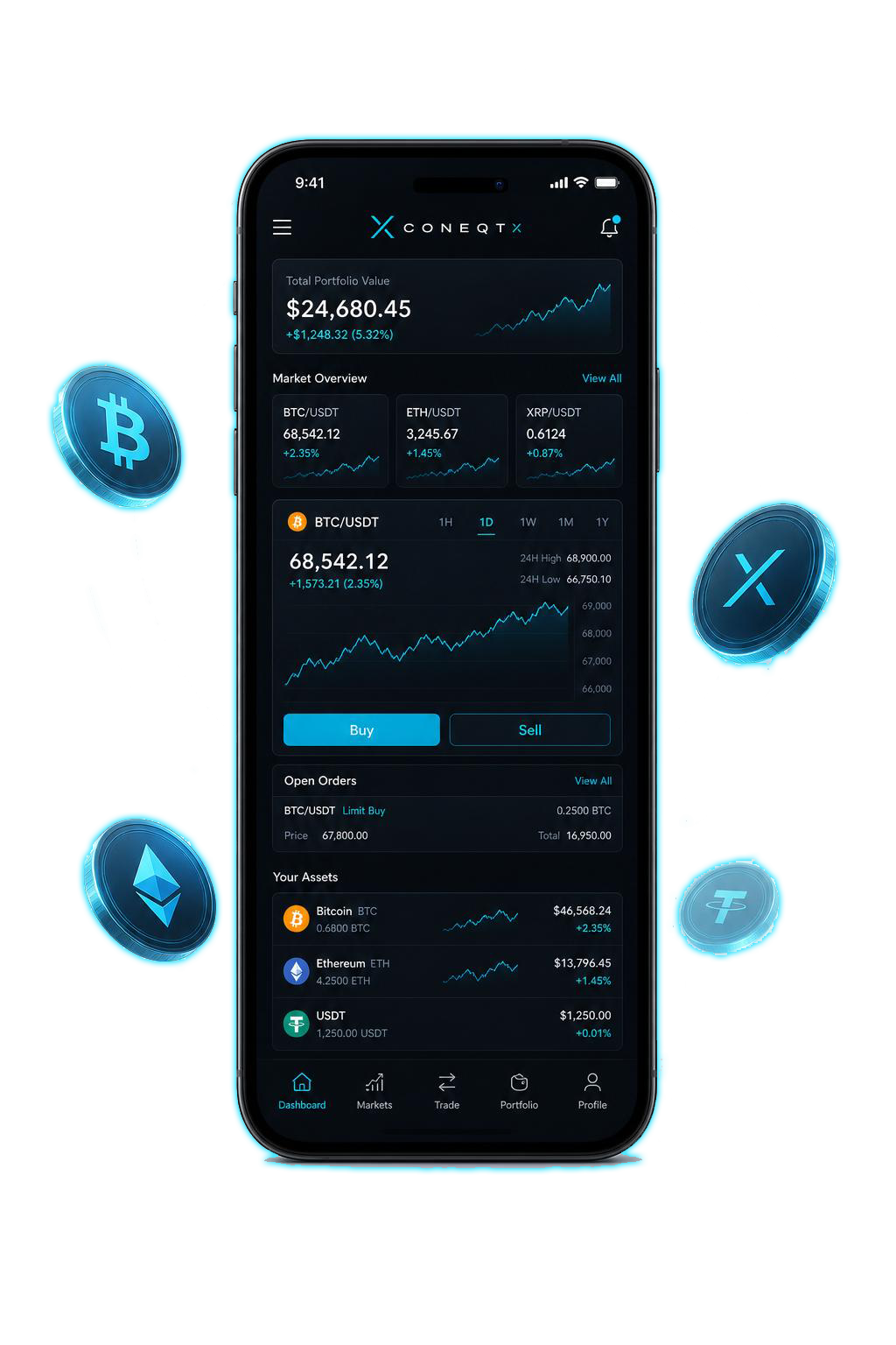 ConeqtX mobile trading app preview